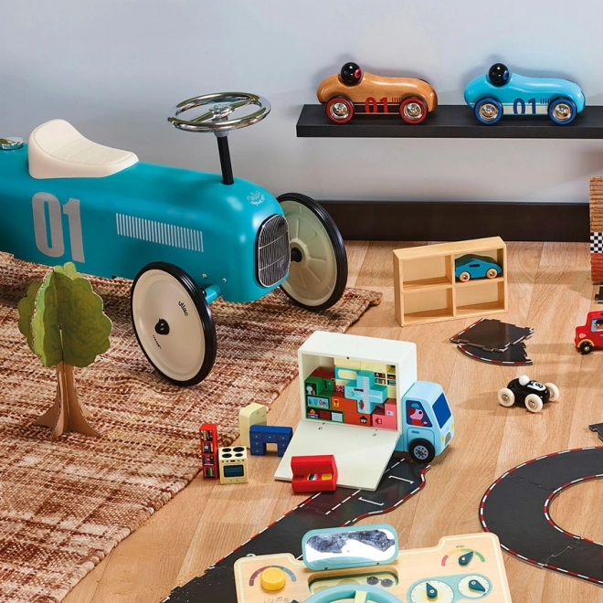 Vilac retro metal ride-on light blue