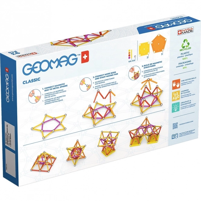 Magnetic Building Blocks - Classic Recycled 93 Pieces - Orange