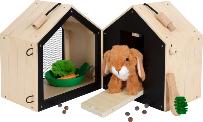 Small Foot Plush Bunny Hutch with Run