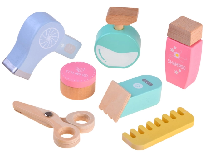 Creative wooden set for little hairdressers