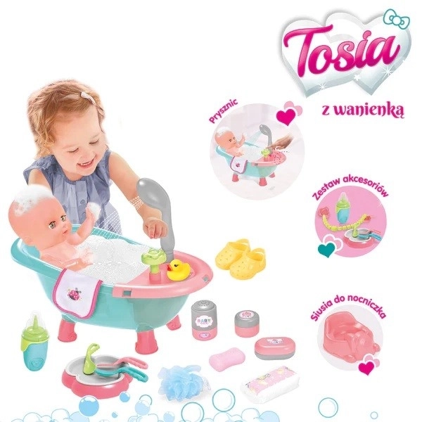 Doll Tosia with Bath Set