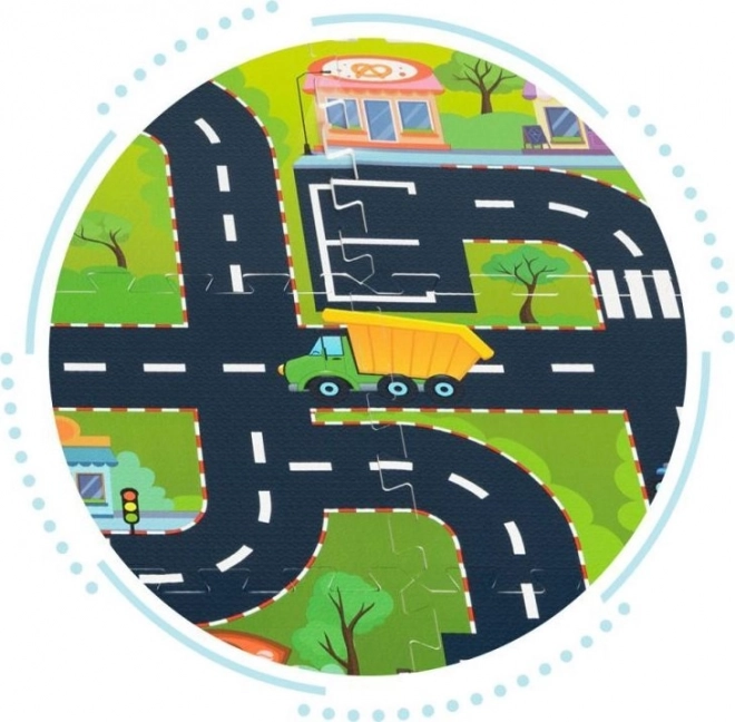 Children's Foam Puzzle Mat with City Roads