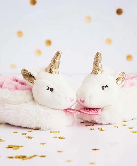 Doudou Gift Set - Unicorn Rattle Booties 0-6 Months