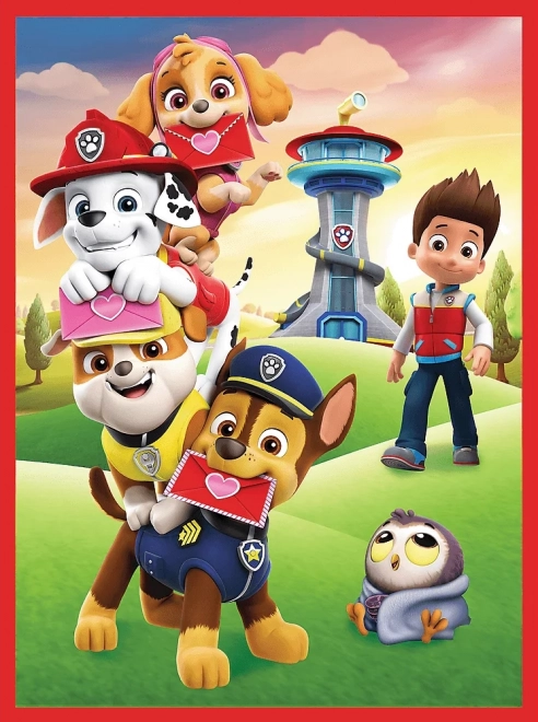 Puzzle and Memory Game Paw Patrol Team in Action