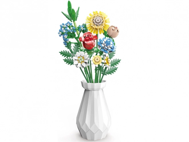 Technical Construction Set Meadow Flowers with Vase 618 Pieces