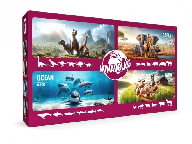 Mega set 60 pieces animal planet dino, safari, ocean, farm