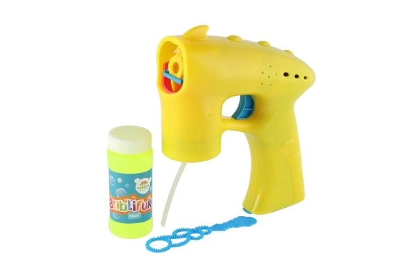 Bubble Gun Yellow Plastic 13cm with Refill