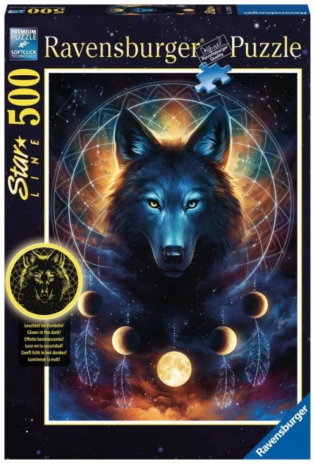 Ravensburger Glowing Moon Wolf Puzzle 500 Pieces