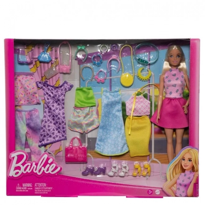 Barbie mix-and-match fashion set with doll