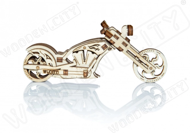 Wooden 3d chopper motorcycle puzzle