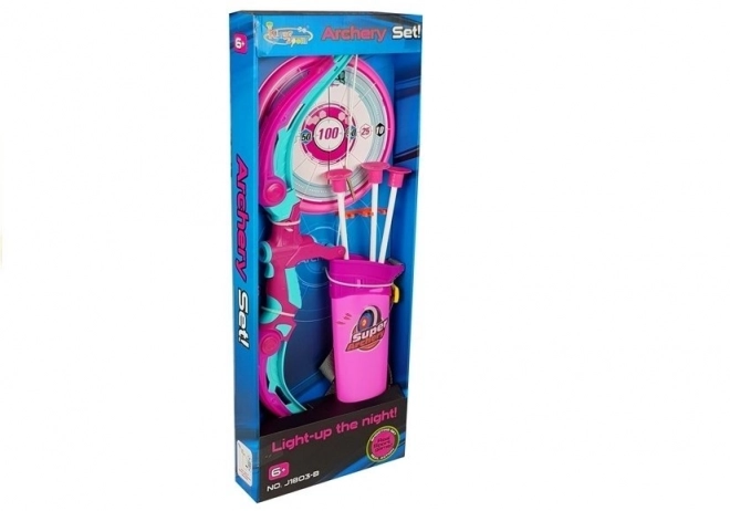 Kids Pink Archery Set with Bow and Suction Arrows