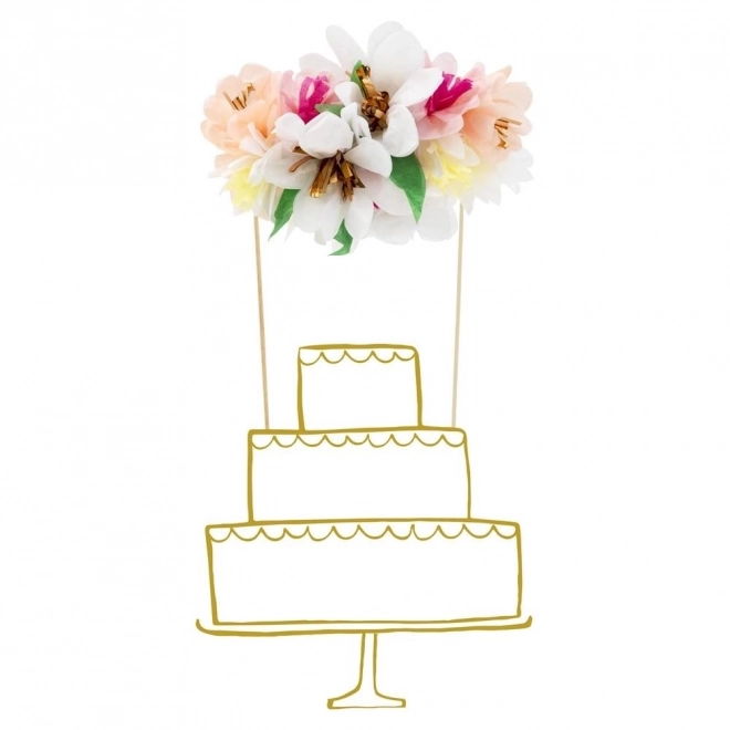 Decorative Cake Topper with Flower Bouquet