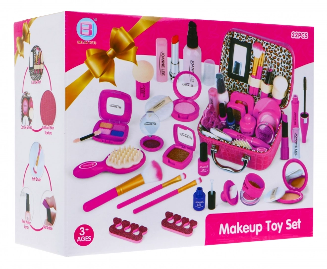 Pretend Play Makeup Set For Girls 3+ Handbag + Toy Cosmetics 23 Pieces