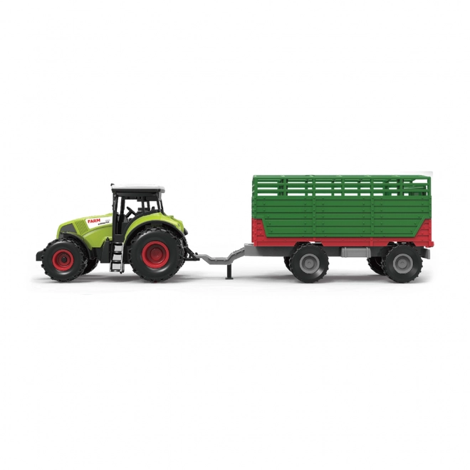 Plastic Tractor with Sound and Lights with Hay Trailer