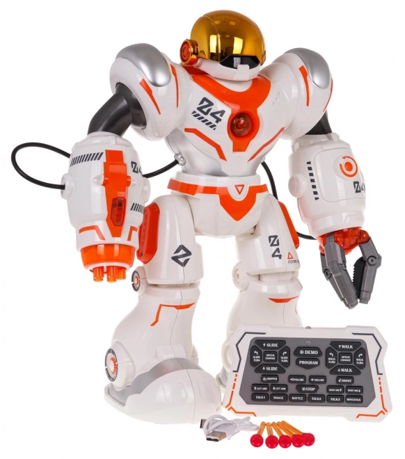 multifunctional orange and white RC robot