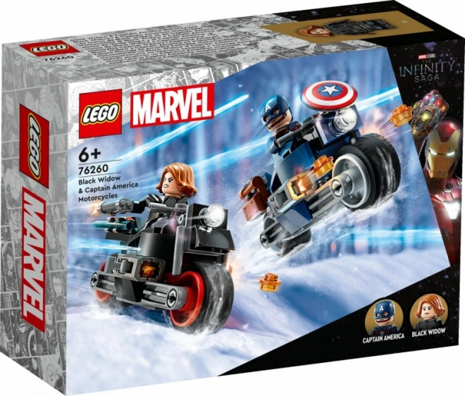 Lego Marvel Black Widow and Captain America Motorcycles