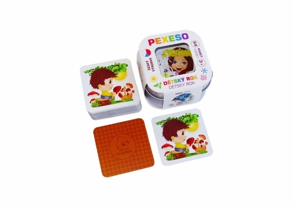 Children's Waterproof Memory Game 64 Cards In Tin Box