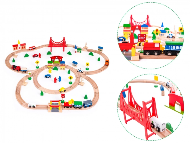 EcoToys Wooden Battery-Operated Train Set