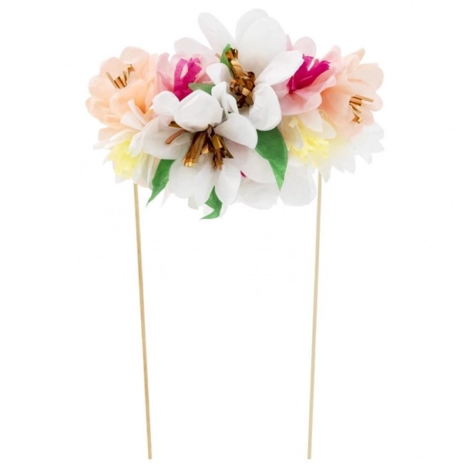 Decorative Cake Topper with Flower Bouquet