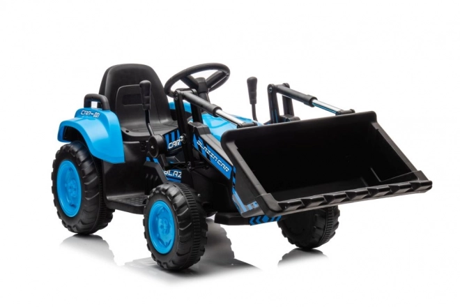 Trattore elettrico per bambini blu con benna