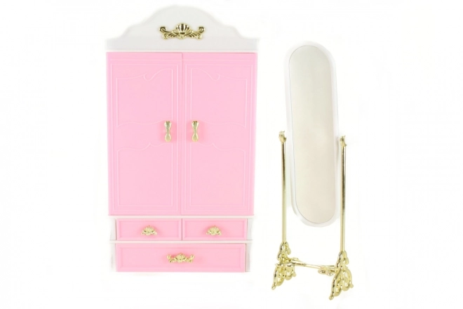 Glorie wardrobe and mirror set