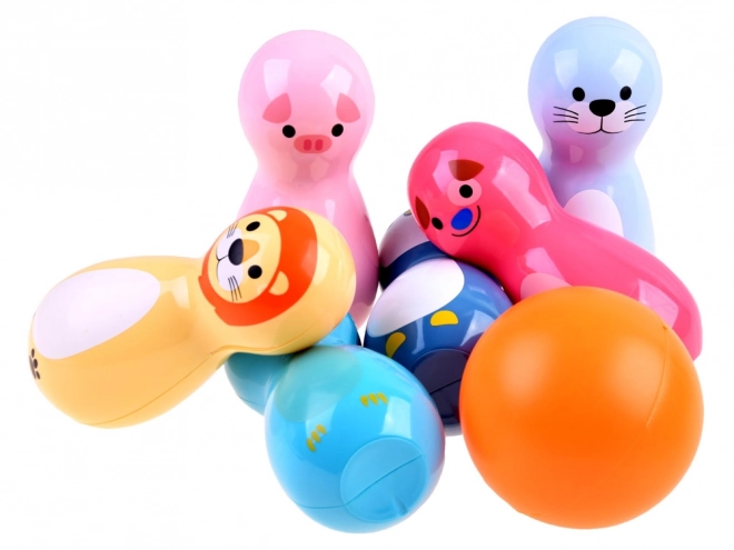 Colorful Animal Rattle Bowling Set