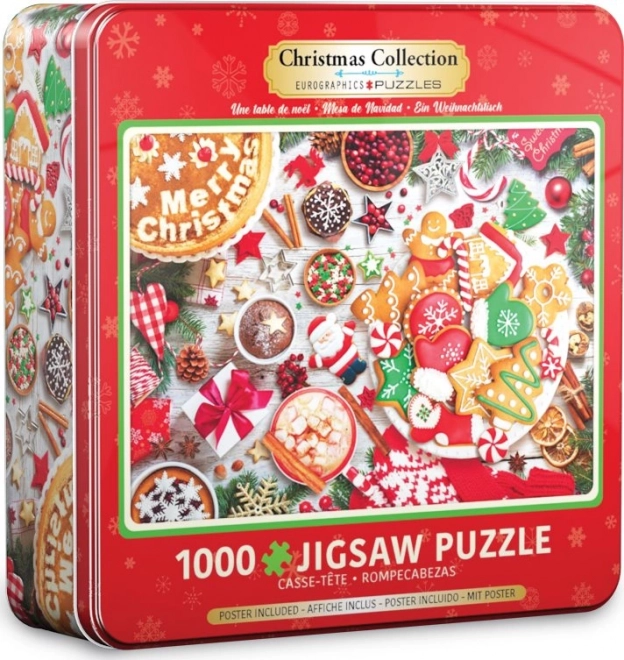 Eurographics Christmas Table Puzzle in Tin Box