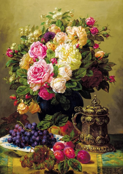 Enjoy Puzzle Still Life with Roses by Jean-Baptiste Robie 1000 Pieces