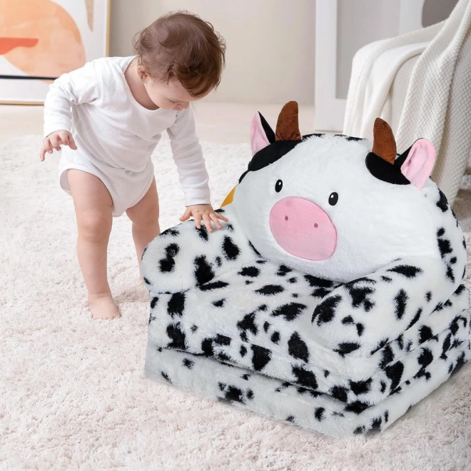 Children's Foldable Armchair Skin 3-Level Black and White