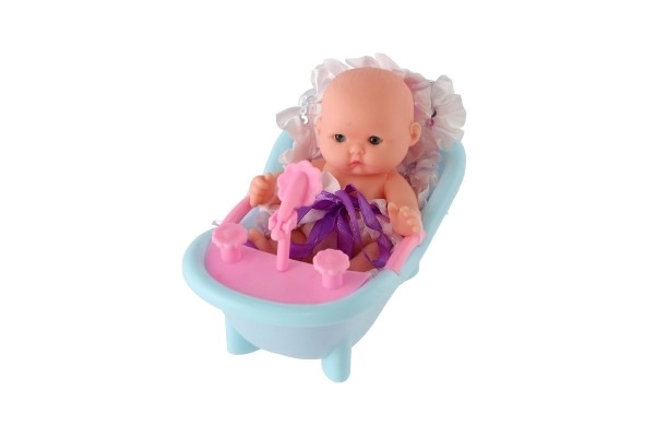 Baby Doll in Bathtub with Soft Body 12cm