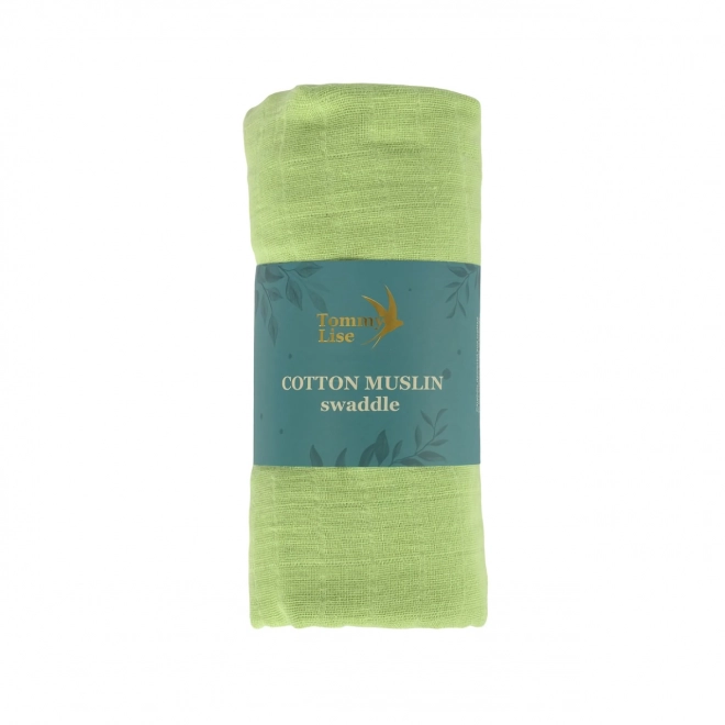 Tommy Lise Cotton Muslin Swaddle Opaline Green