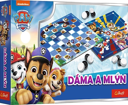 Společenská hra Dáma a Mlýn s motivem Tlapková patrola