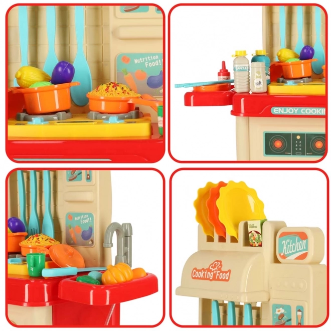 Plastic kitchen set for children with lights and accessories