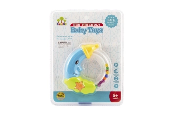 Baby Moon Rattle Plastic 11cm