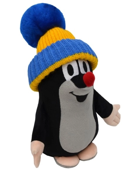 Krtek Plush Toy with Blue and Yellow Hat