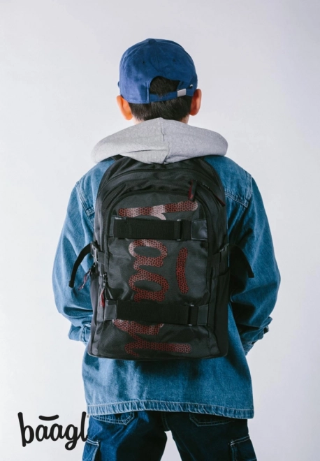 School Backpack Skate Red