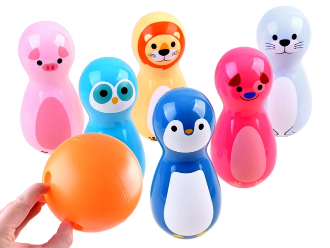 Colorful Animal Rattle Bowling Set