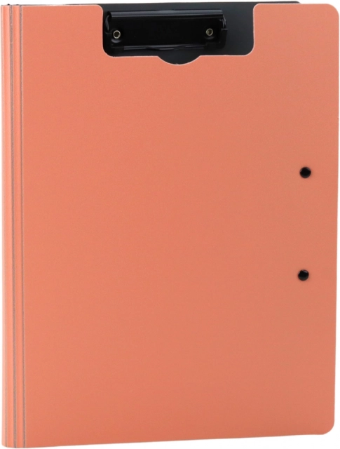 Pink File with Cover and Two Clips A4