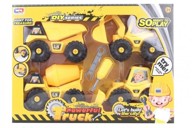 Screwable Construction Vehicles Set