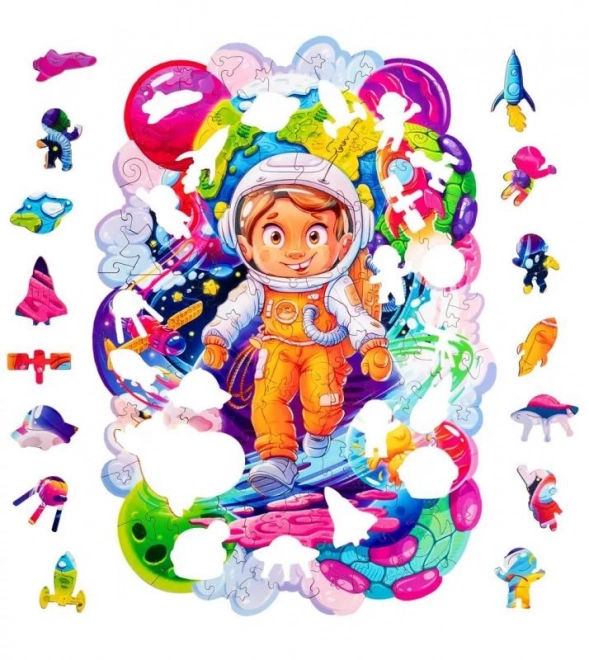 Colorful Wooden Puzzle - Space Adventurer