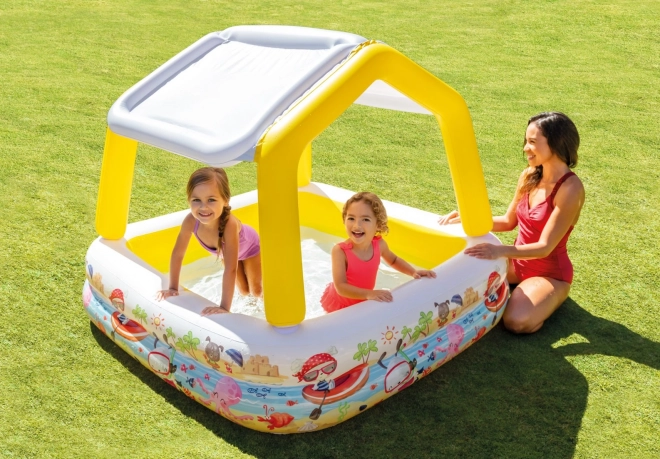 Inflatable Paddling Pool With Roof For Children