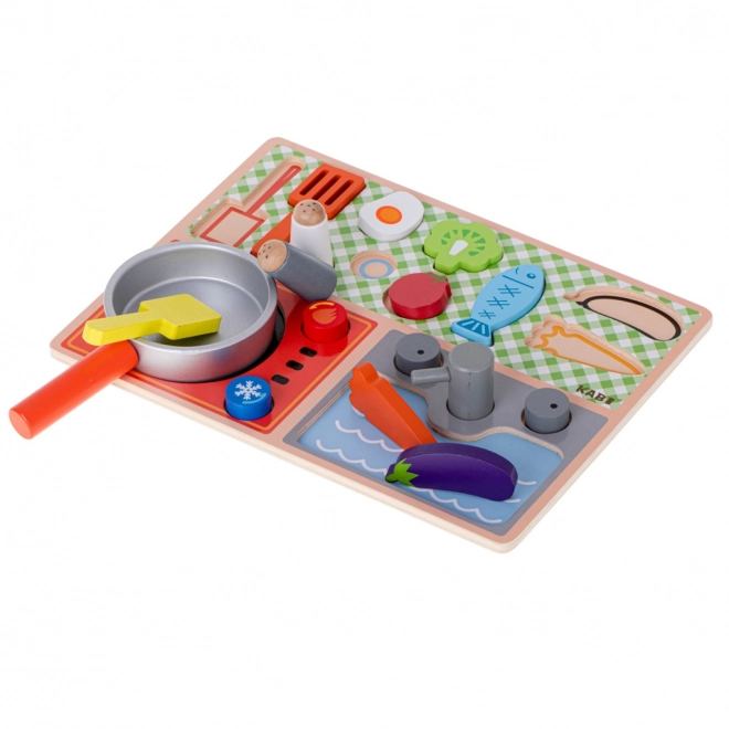 Wooden Children's Kitchen Set with Stove and Sink