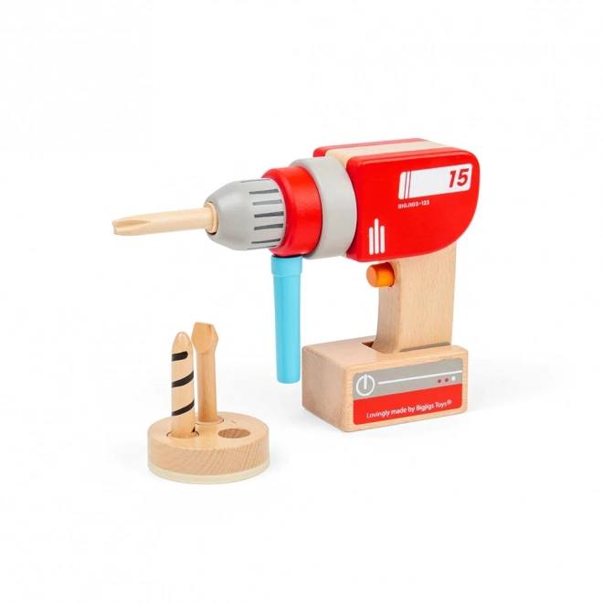 Wooden Toy Drill by Bigjigs Toys