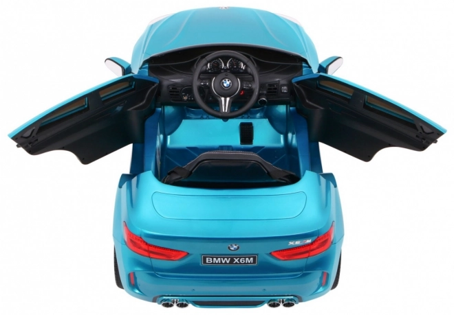 Mașină electrică pentru copii BMW X6M vopsită + telecomandă + EVA + pornire lentă + audio + LED – Modré