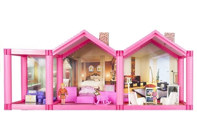 Large Dollhouse with Accessories and Furniture