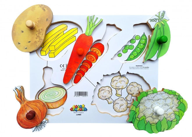 Peel and Slice Wooden Puzzle - Farm Vegetables