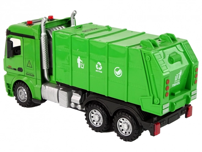 Remote Controlled Green Garbage Truck with Lights and Sound