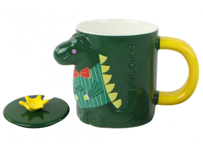 Green Dinosaur Mug with Lid