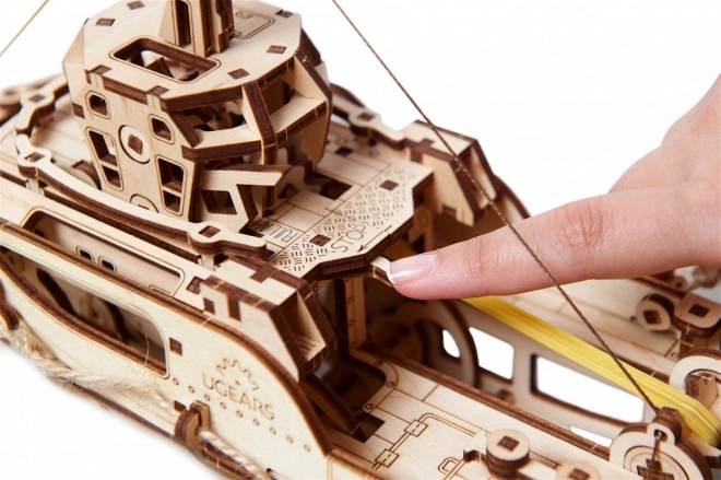 Ugears 3D Wooden Mechanical Tugboat Puzzle