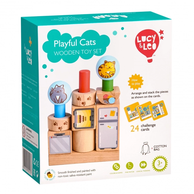 Playful Cats Wooden Puzzle by Lucy & Leo